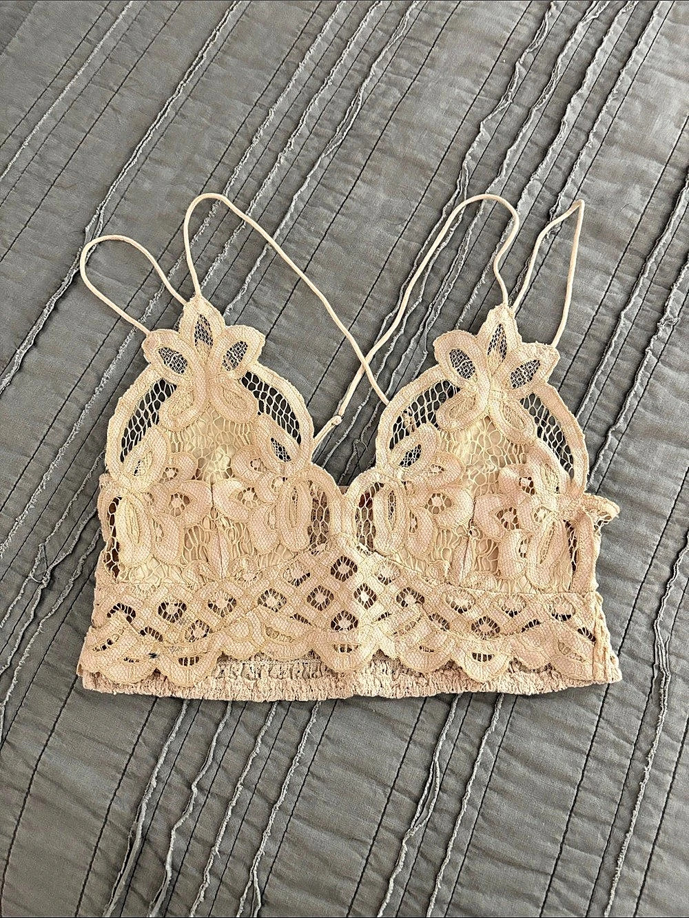 Free People FP One Adella Bralette Lace Camisole Beige Small
